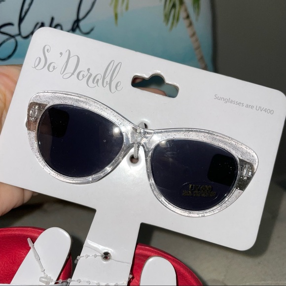 So' Dorable NWT! Girls American Flag Sandals And Sunglasses Set Size 3 - Picture 7 of 9